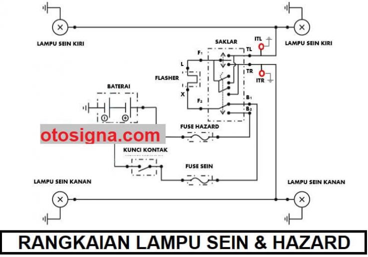 rangkaian lampu sein