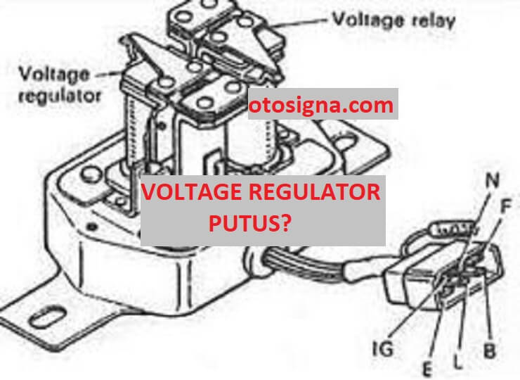 jika kumparan voltage regulator putus yang terjadi adalah